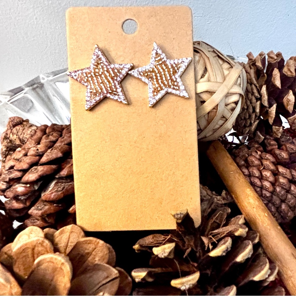 Star Shaped Rose Gold Stud Earrings